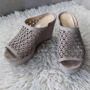 Scarpa beige leather wedges, 36, made in Italy